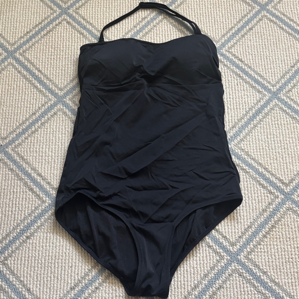 Joe Fresh Classic Black One-Piece Swimsuit Sz M EUC